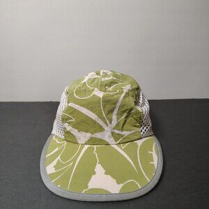VINTAGE Patagonia Hat Cap Duck Bill Panel Net Green Cream Leaf Pattern USA